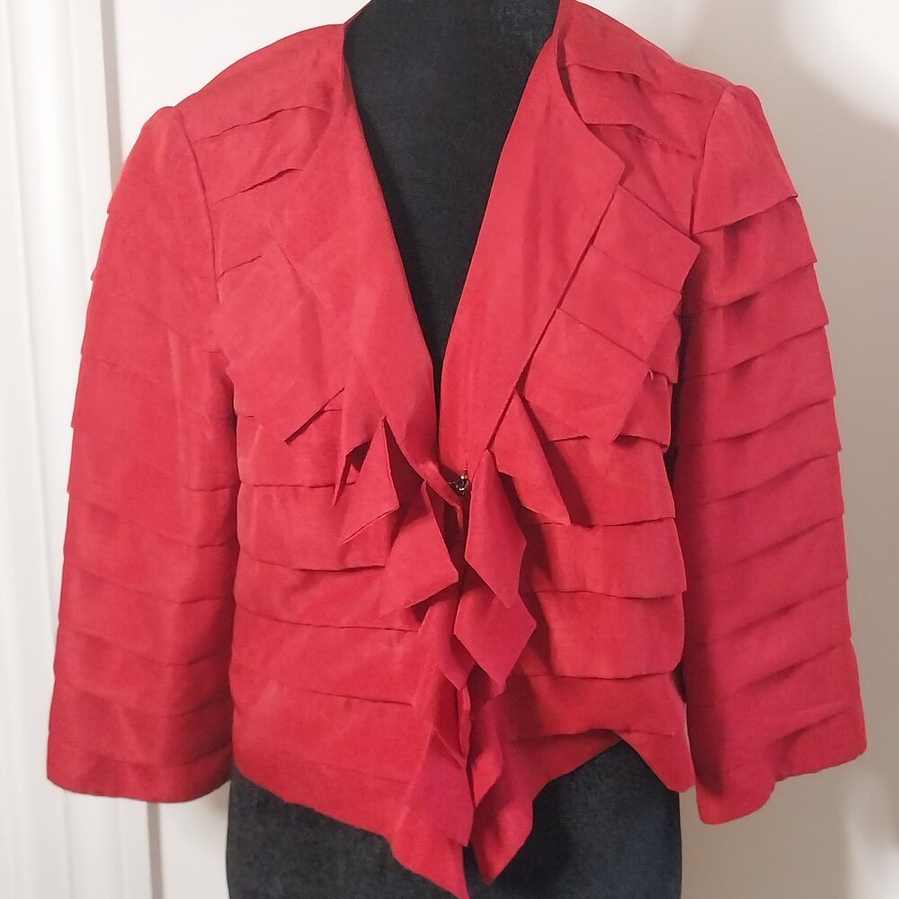 The Limited Red Tiered Raffle Jacket New $128!